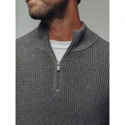 The Normal Brand Men's Waffle Knit Quarter Zip Pullover