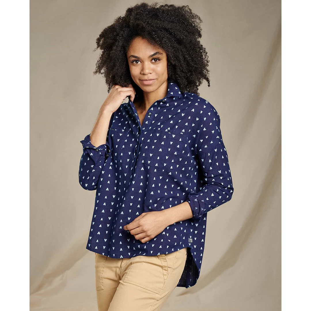 Toad&Co Women's Indigo Wells Long Sleeve Popover - Clearance 3 Toad&Co Women's Indigo Wells Long Sleeve Popover - Clearance