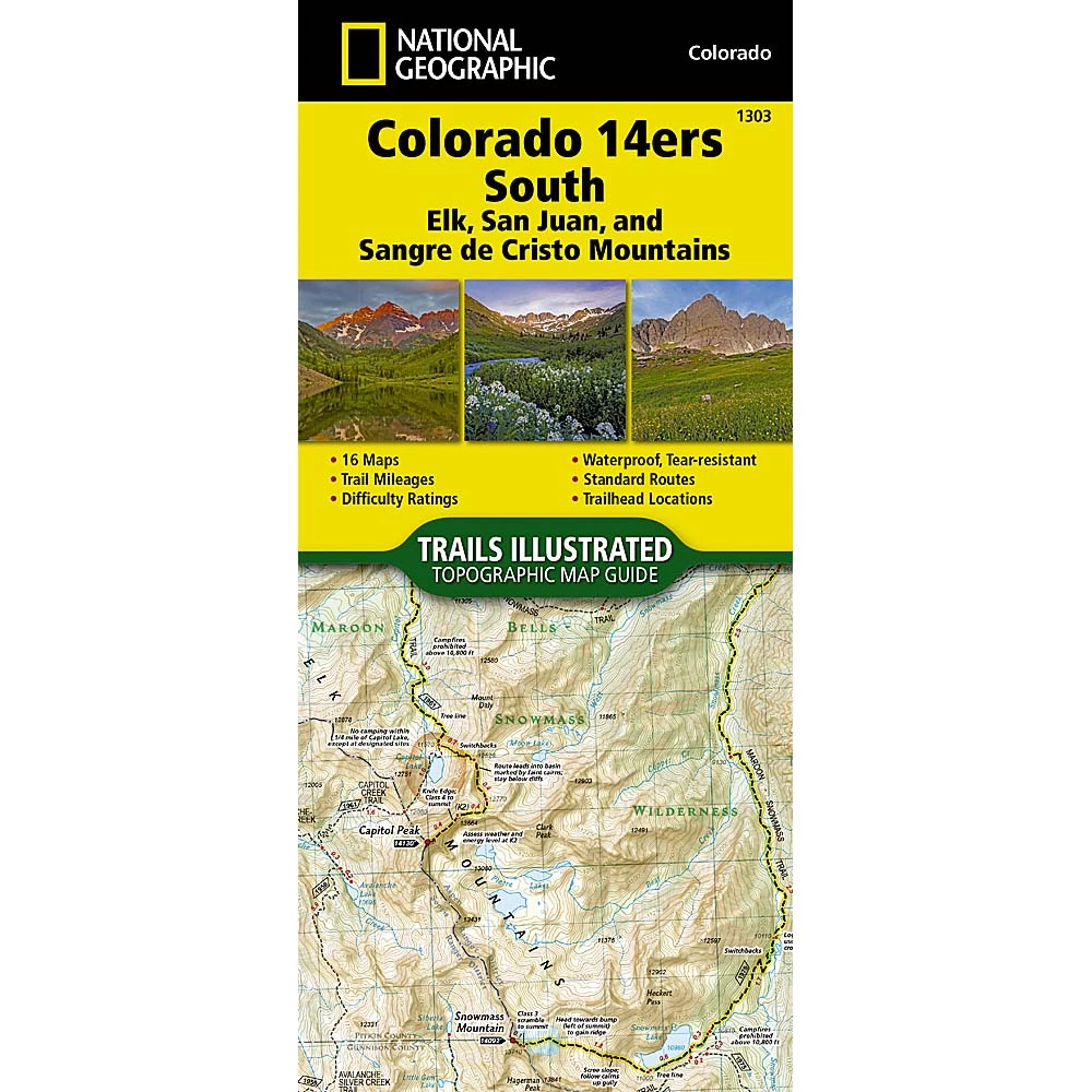 National Geographic Maps Trails Illustrated Map: Colorado 14ers South (San Juan, Elk, And Sangre De Cristo Mountains) 3 National Geographic Maps Trails Illustrated Map: Colorado 14ers South (San Juan, Elk, And Sangre De Cristo Mountains)