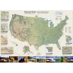 National Geographic Maps Wall Map: National Parks Of The United States, Tubed Camp & Hike